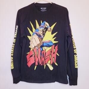 My Hero Academia Mens Black Long Sleeved Graphic Tshirt  Size Small